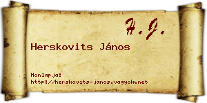Herskovits János névjegykártya