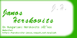 janos herskovits business card